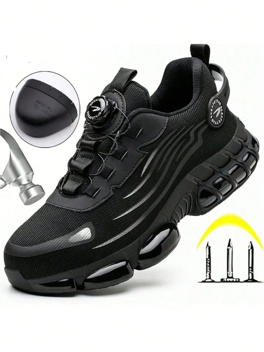 Men's Safety Shoes, Lightweight Breathable Anti-Smash Work Shoes