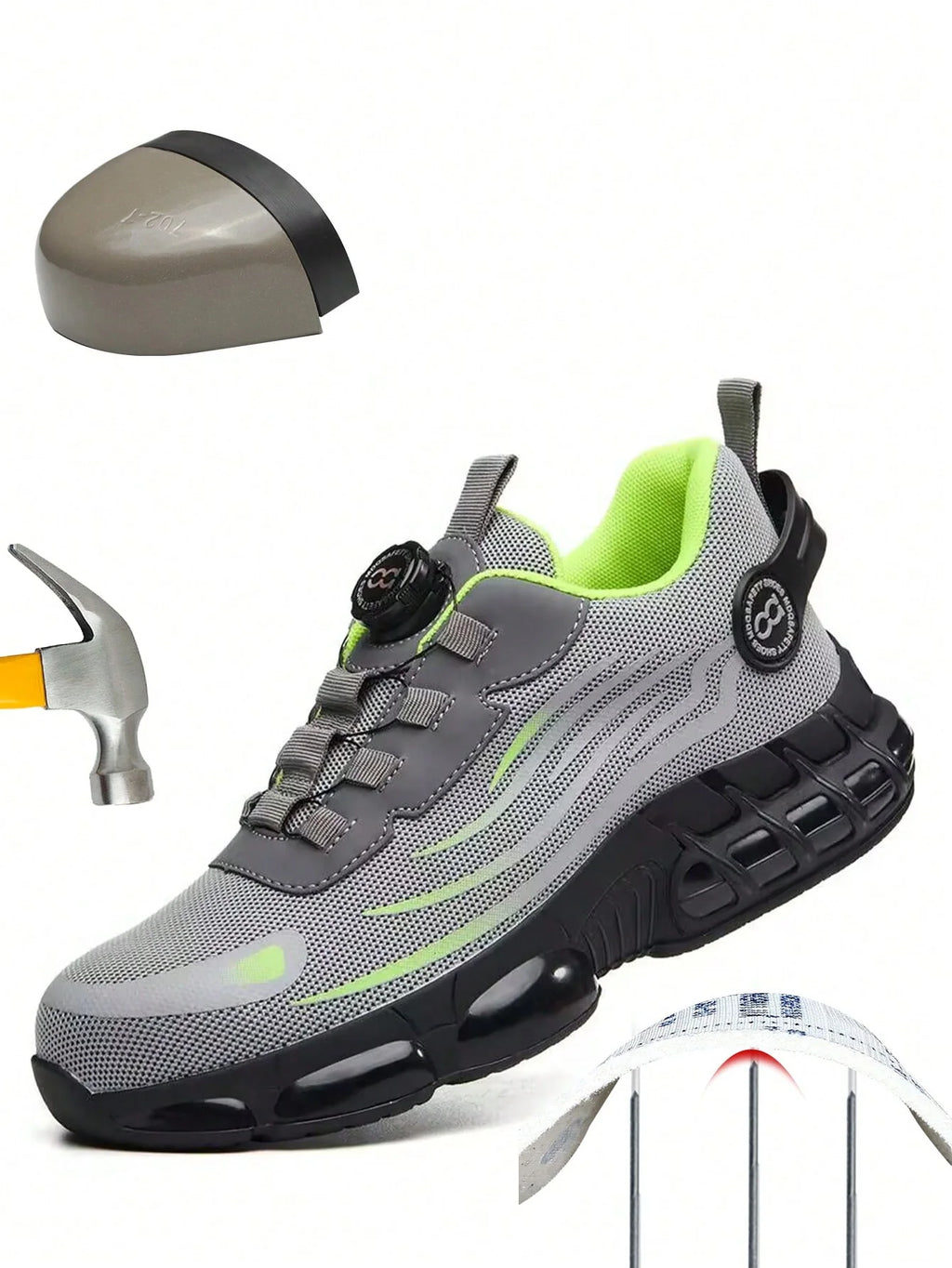 Men's Safety Shoes, Lightweight Breathable Anti-Smash Work Shoes