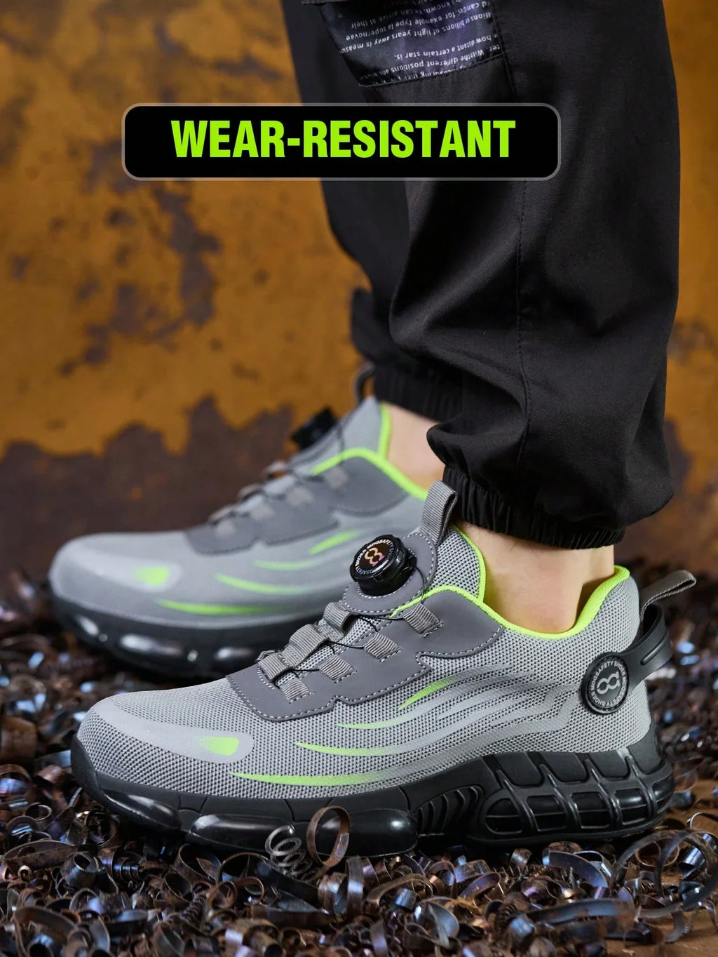 Men's Safety Shoes, Lightweight Breathable Anti-Smash Work Shoes