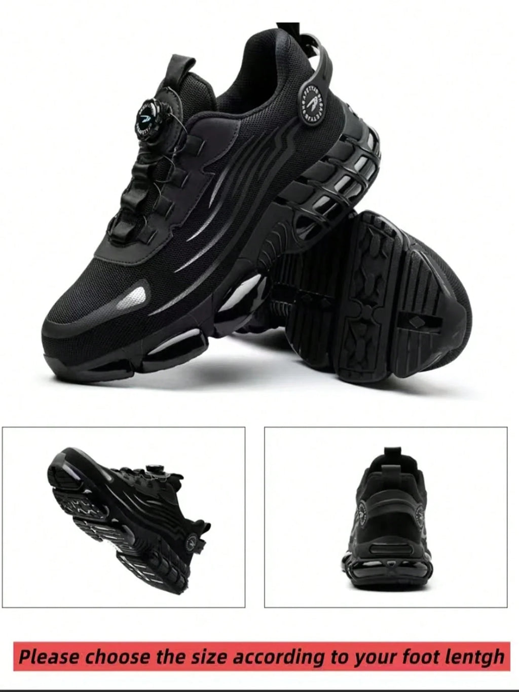 Men's Safety Shoes, Lightweight Breathable Anti-Smash Work Shoes