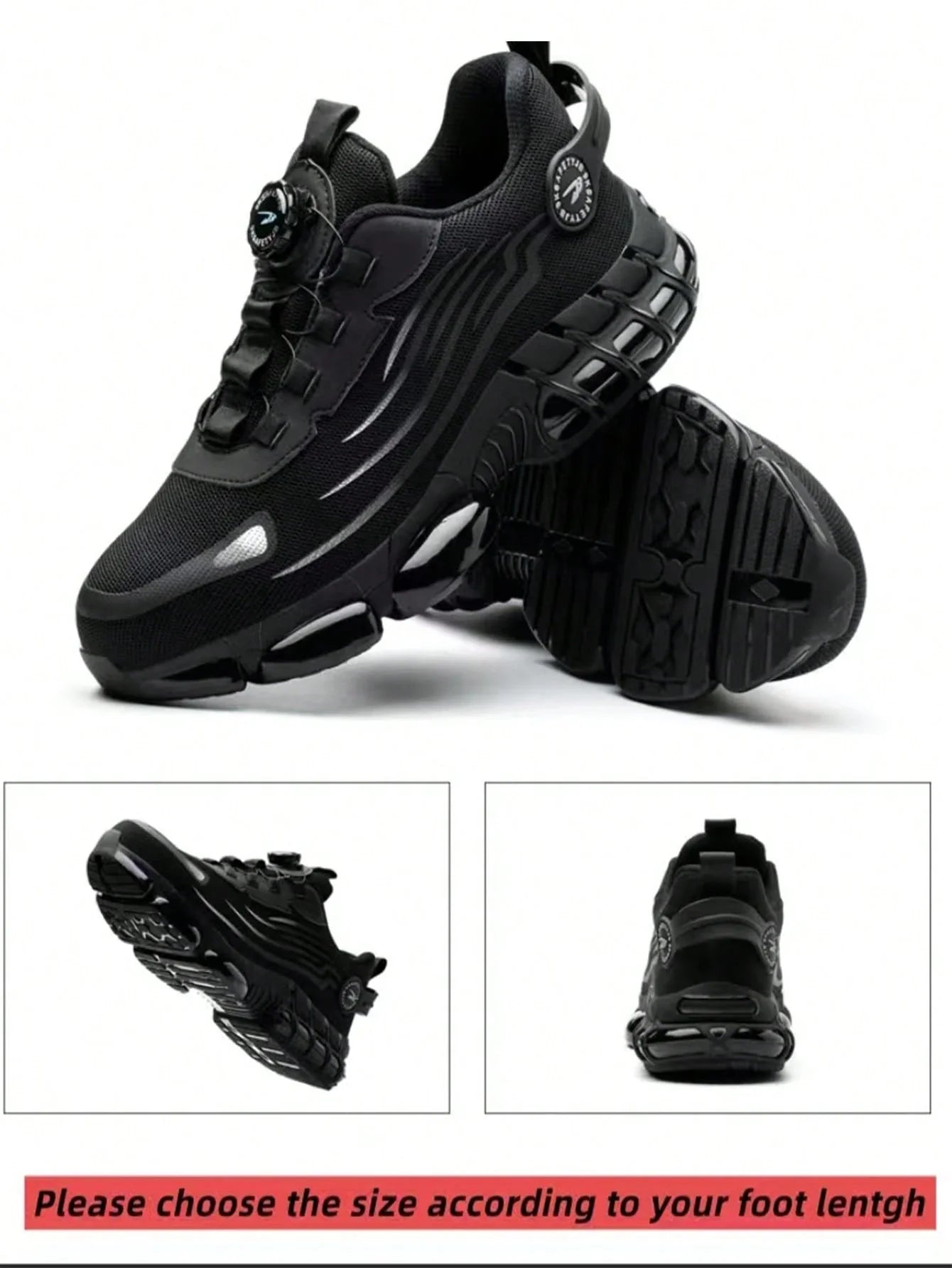 Men's Safety Shoes, Lightweight Breathable Anti-Smash Work Shoes