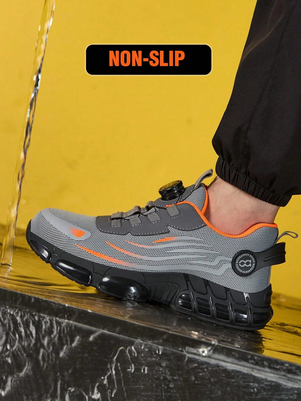 Men's Safety Shoes, Lightweight Breathable Anti-Smash Work Shoes