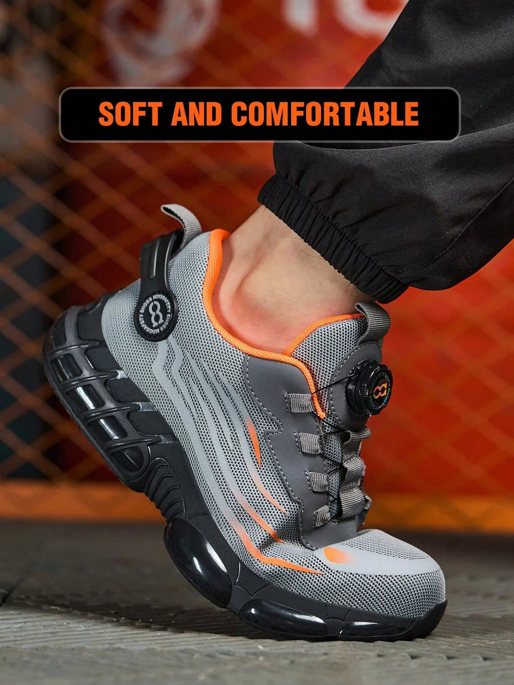 Men's Safety Shoes, Lightweight Breathable Anti-Smash Work Shoes