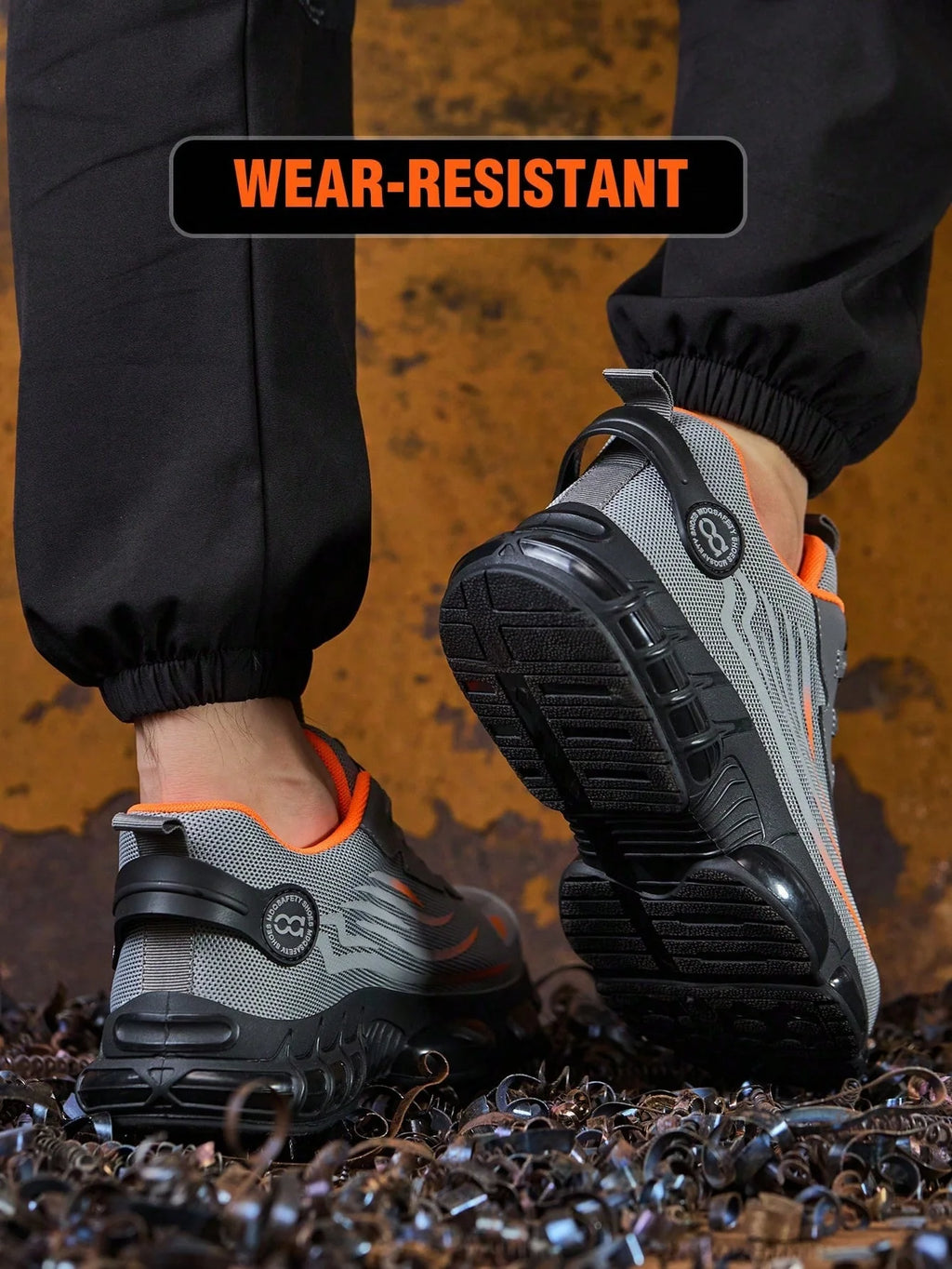 Men's Safety Shoes, Lightweight Breathable Anti-Smash Work Shoes