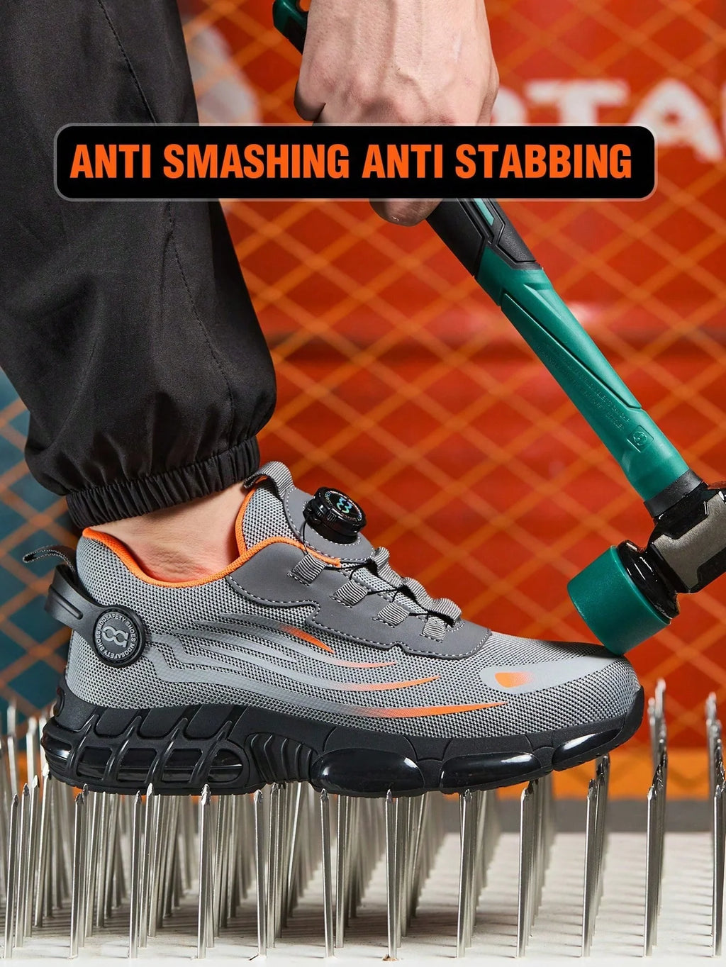 Men's Safety Shoes, Lightweight Breathable Anti-Smash Work Shoes