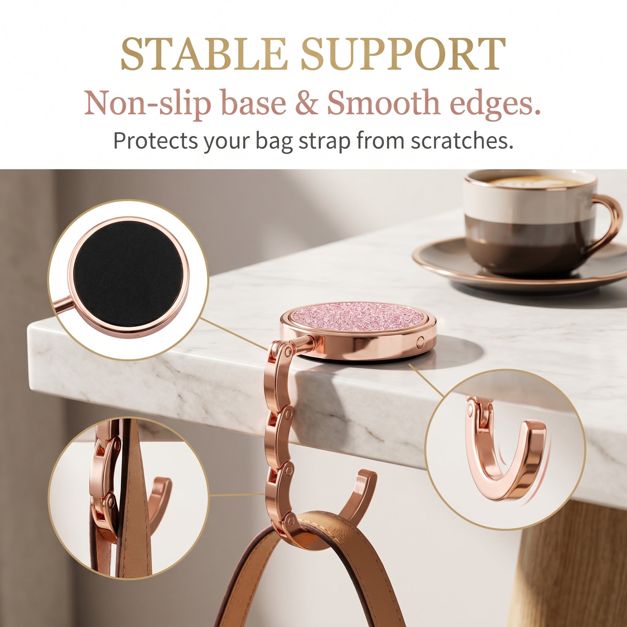 🔥Buy 2 Get 1 Free Luxury Portable Folding Bag Hook - Protect Your Bag with Elegance