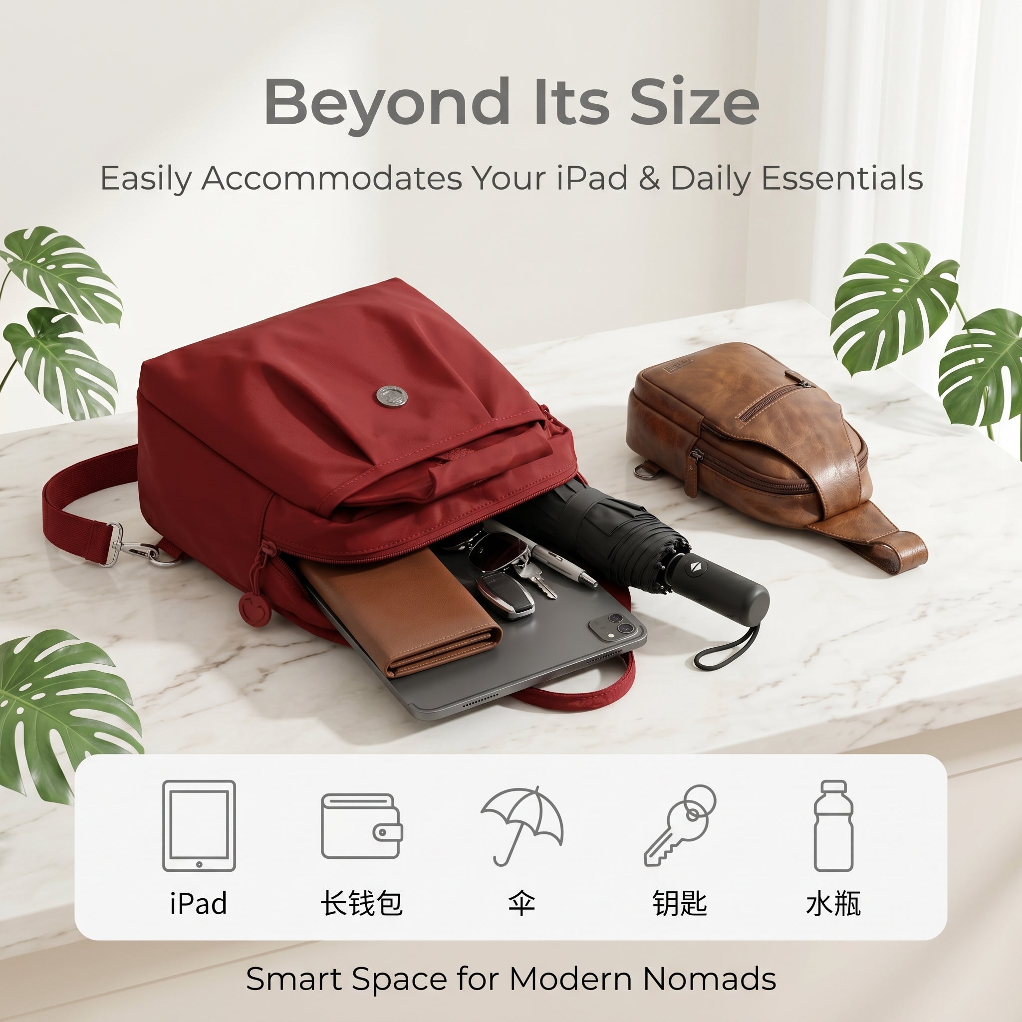 Multi-Way Convertible Backpack Sling Bag - Water-Resistant & iPad Friendly